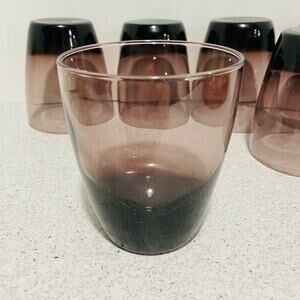 Purple old fashioned glasses mod 1970’s barware cocktails set (6) Libbey?